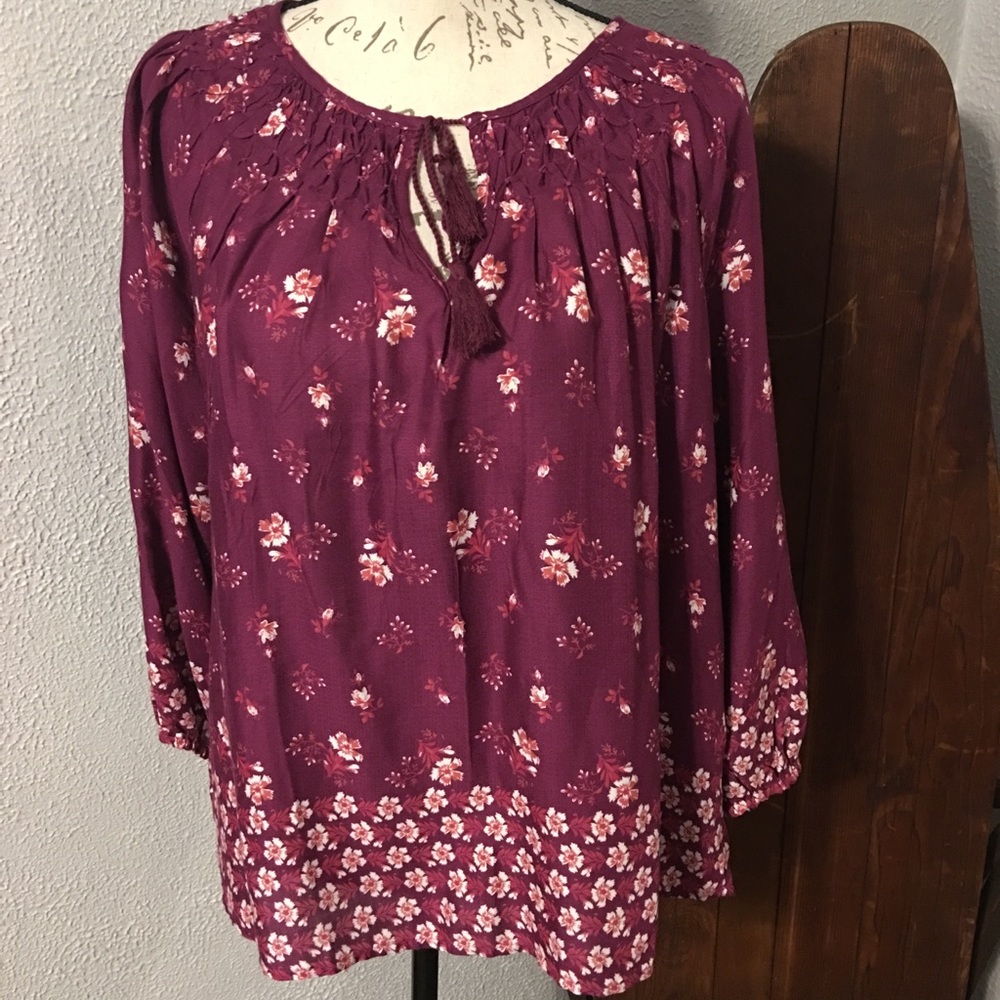 Lucky Brand Women’s Blouse size M  Peasant Top